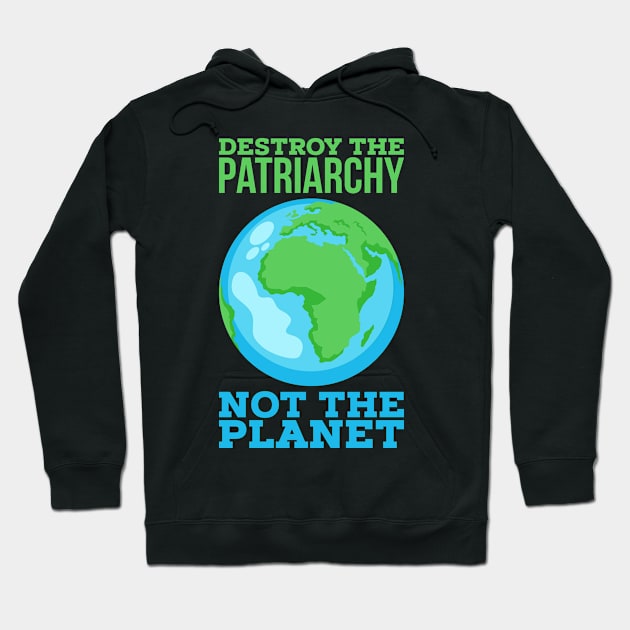 Destroy Patriarchy not the Planet Feminism Gift Hoodie by Schimmi